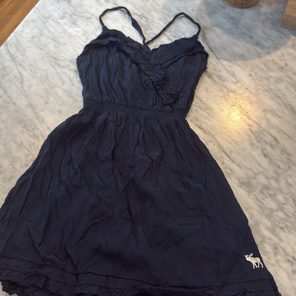 Vintage Abercrombie Kids Midnight Blue Ruffle Mini Dress